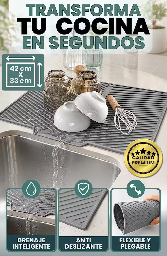 SILKDRY® - Tapete Escurridor Antideslizante de Secado con Sistema de Drenaje